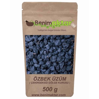 BenimAktar Özbek Üzüm Çekirdeksiz Gölge Kurusu 500 Gr